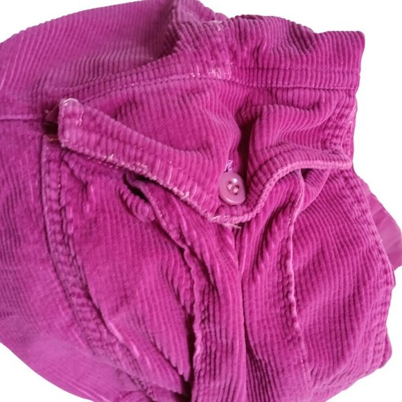 Vintage 80's Pierre Bonée Girls 12 24x25 Corduroy Cargo Pants Fuchsia Pink Cords - Picture 4 of 5
